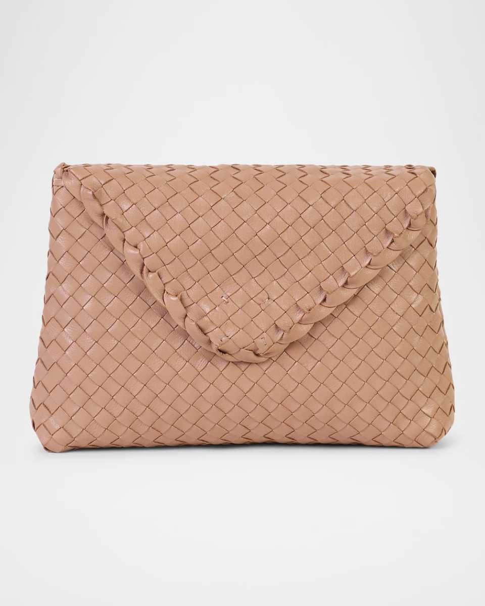 Jamie Envelope Woven Leather Clutch Bag